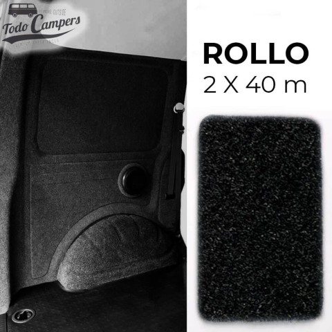 Moqueta de fieltro para revestimientos Compass color Negro - Bobina 2 x 40m