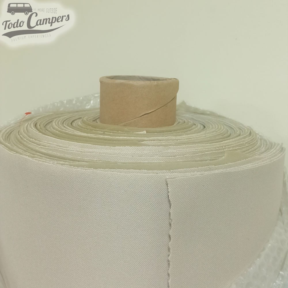 Rolo de 1,6 x 30 m de Tecido esponjoso bege para revestimentos interiores de carrinhas