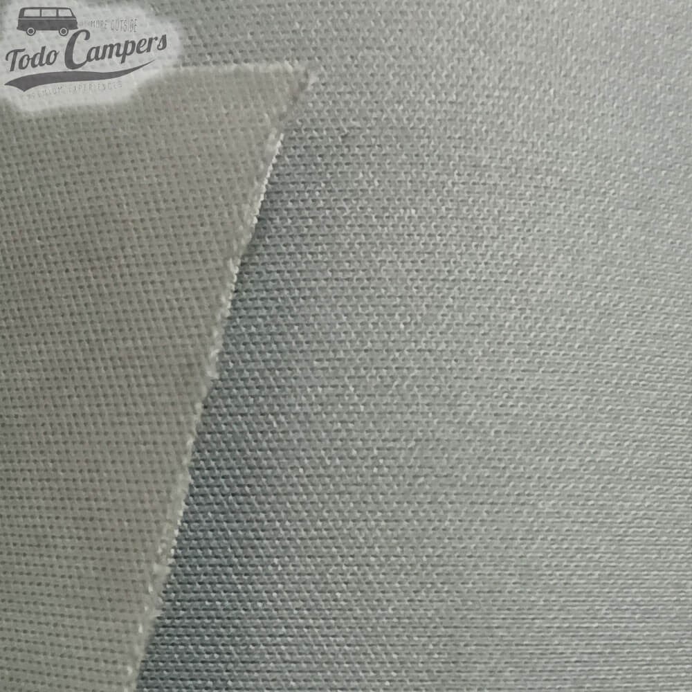 Rollo de tela de poliéster gris foamizado muy flexible para recubrimiento de paredes y techos de tu furgoneta