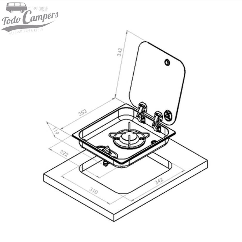 medidas de la cocina de gas 70569