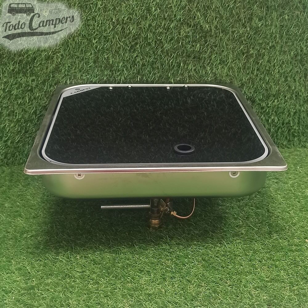 Fogão a gás com tampa de vidro de 1 queimador Carbest