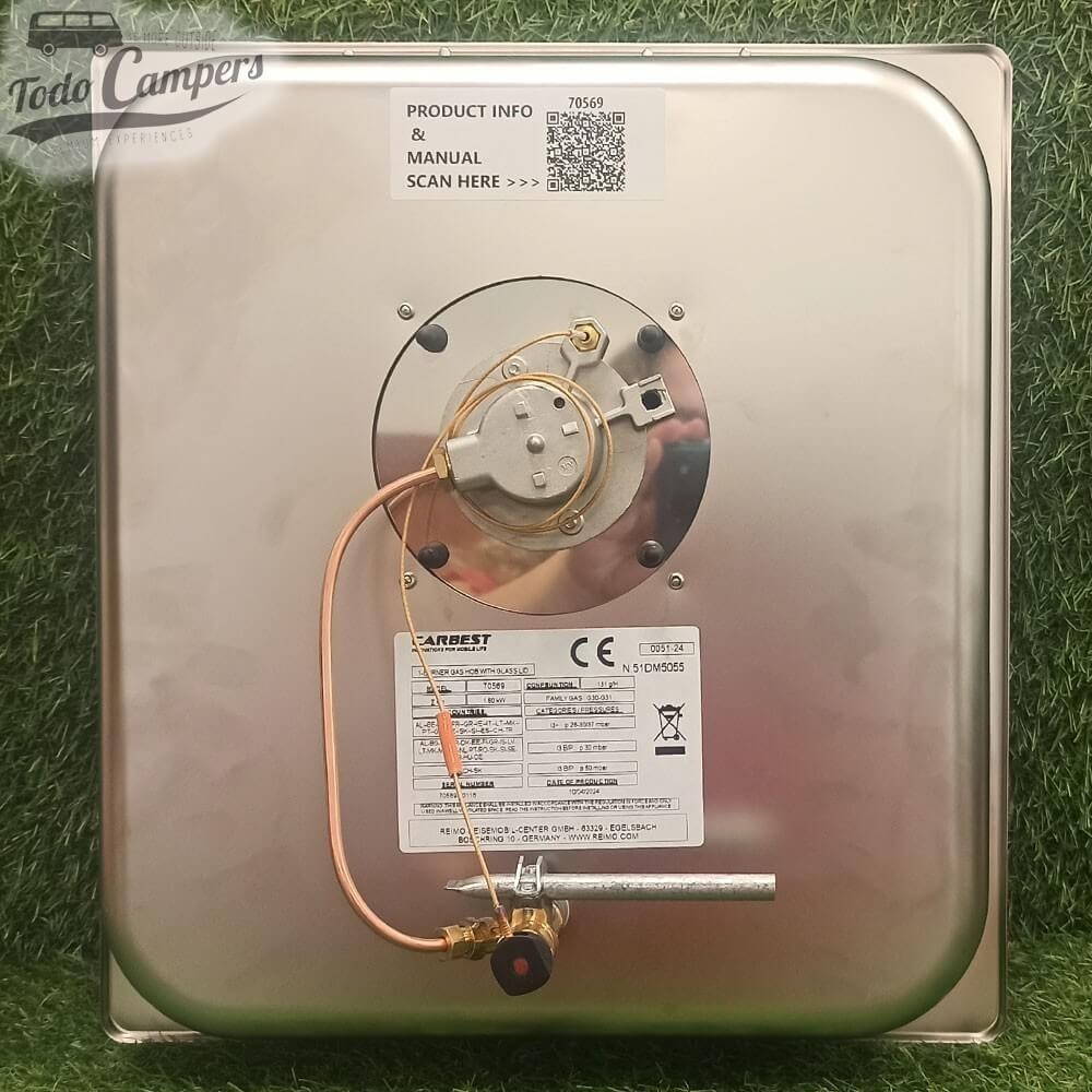 Cocina de gas bocaabajo