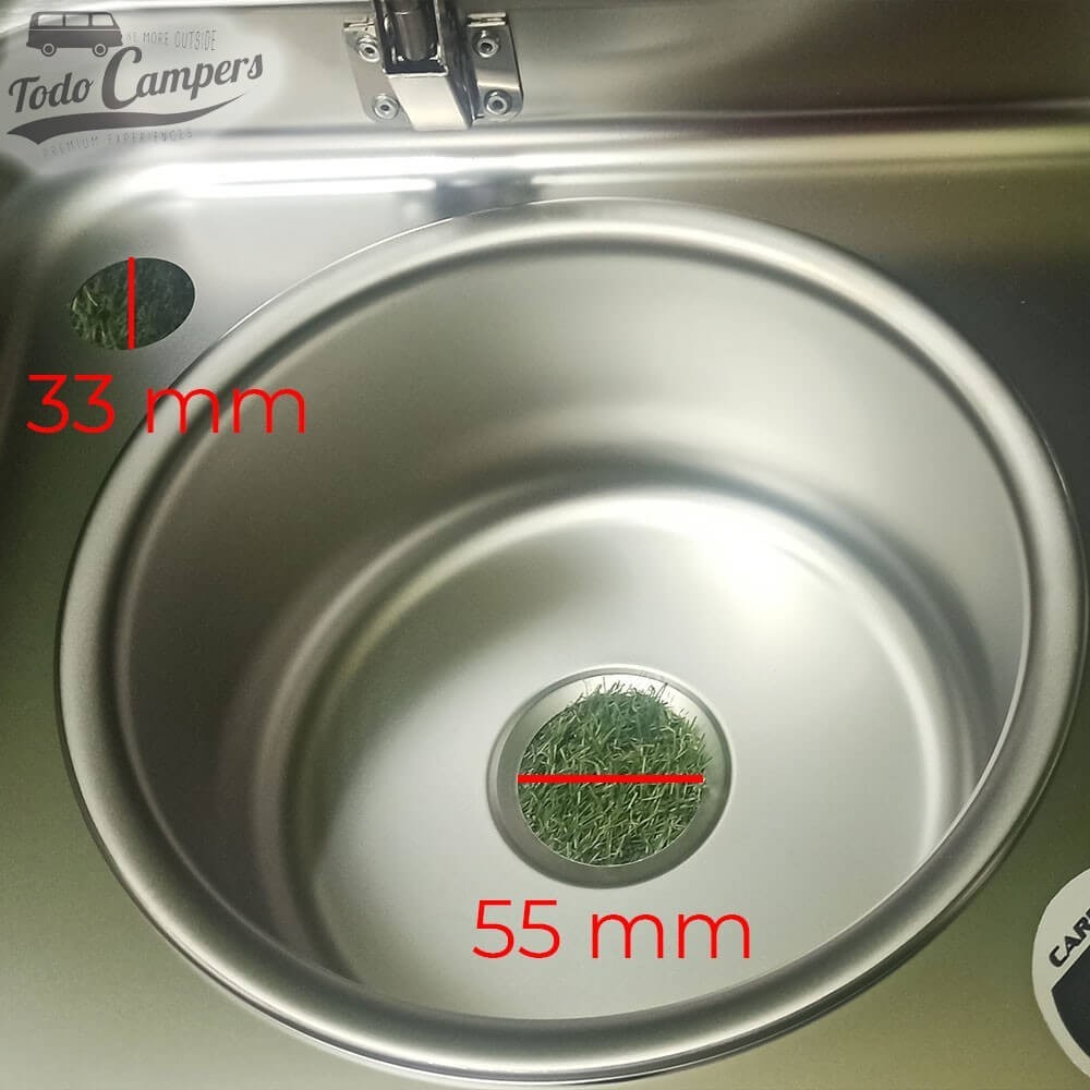 diámetros de instalación de grifo y desagüe del fregadero Carbest