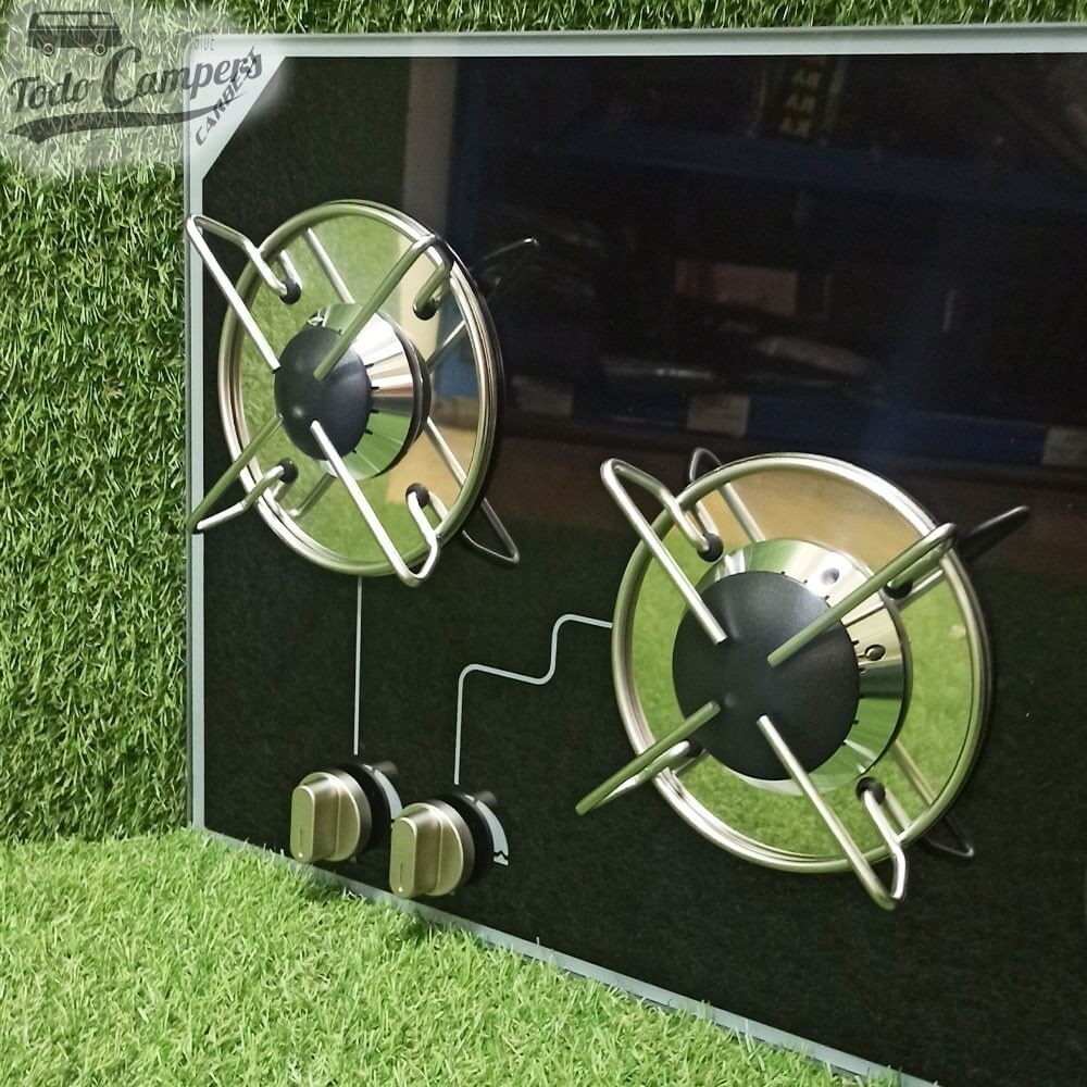 2 quemadores del Fregadero-Cocina de cristal Carbest