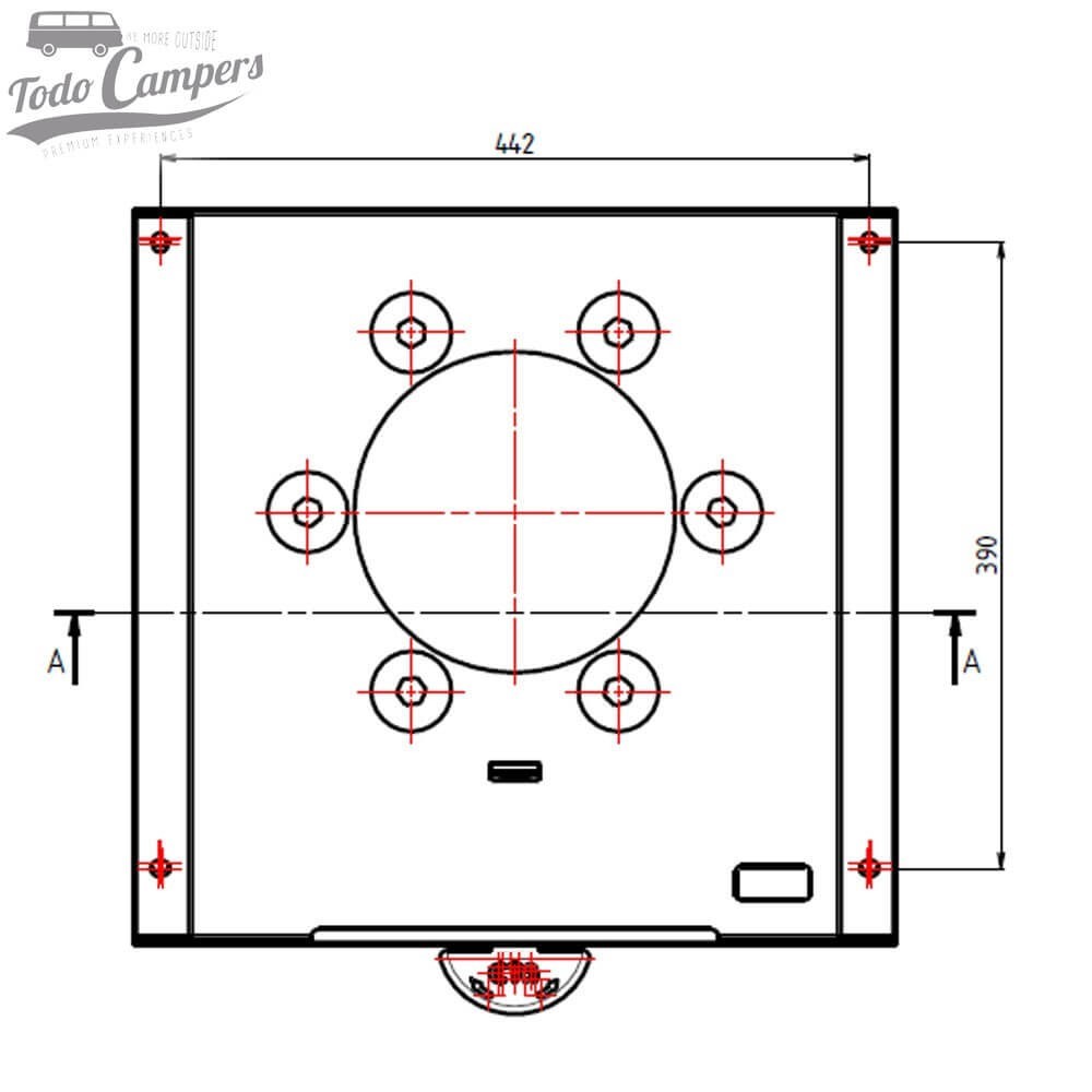 Esquema de la base giratoria para Ford Custom e Ford Transit Van