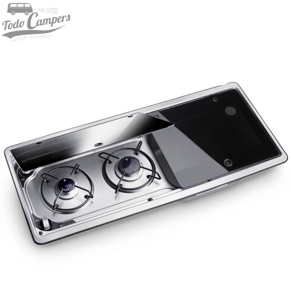 Cocina-Fregadero Dometic MO9722R  Tapa Fuegos levantadas