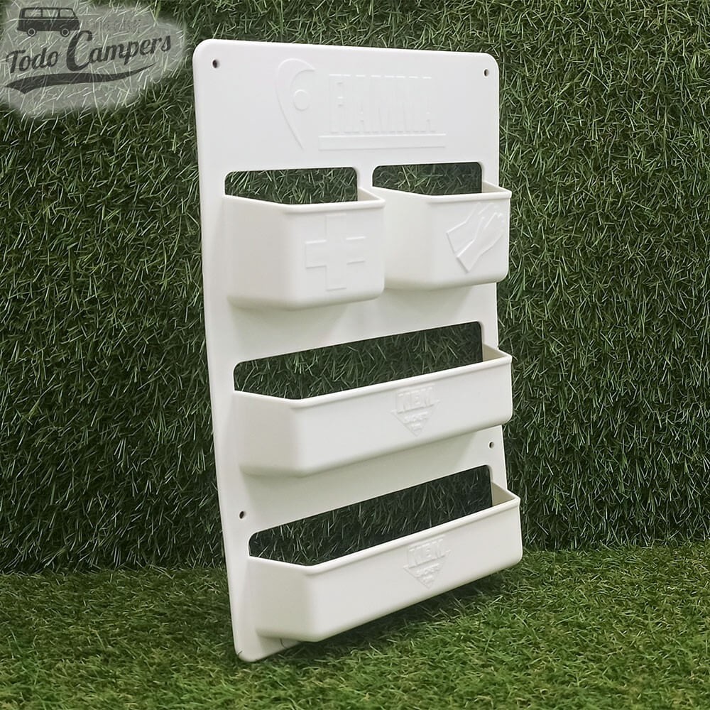 Módulo portaobjetos de 4 bolsillo perfecto para colocar en el interior de tu portón de servicio.