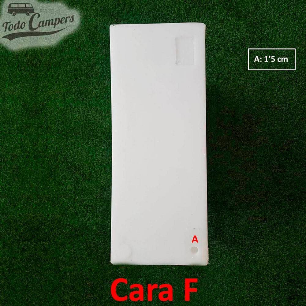 Face F Depósito de água de 55 L. Depósito de águas limpas ou cinzentas para a sua carrinha, autocaravana ou caravana