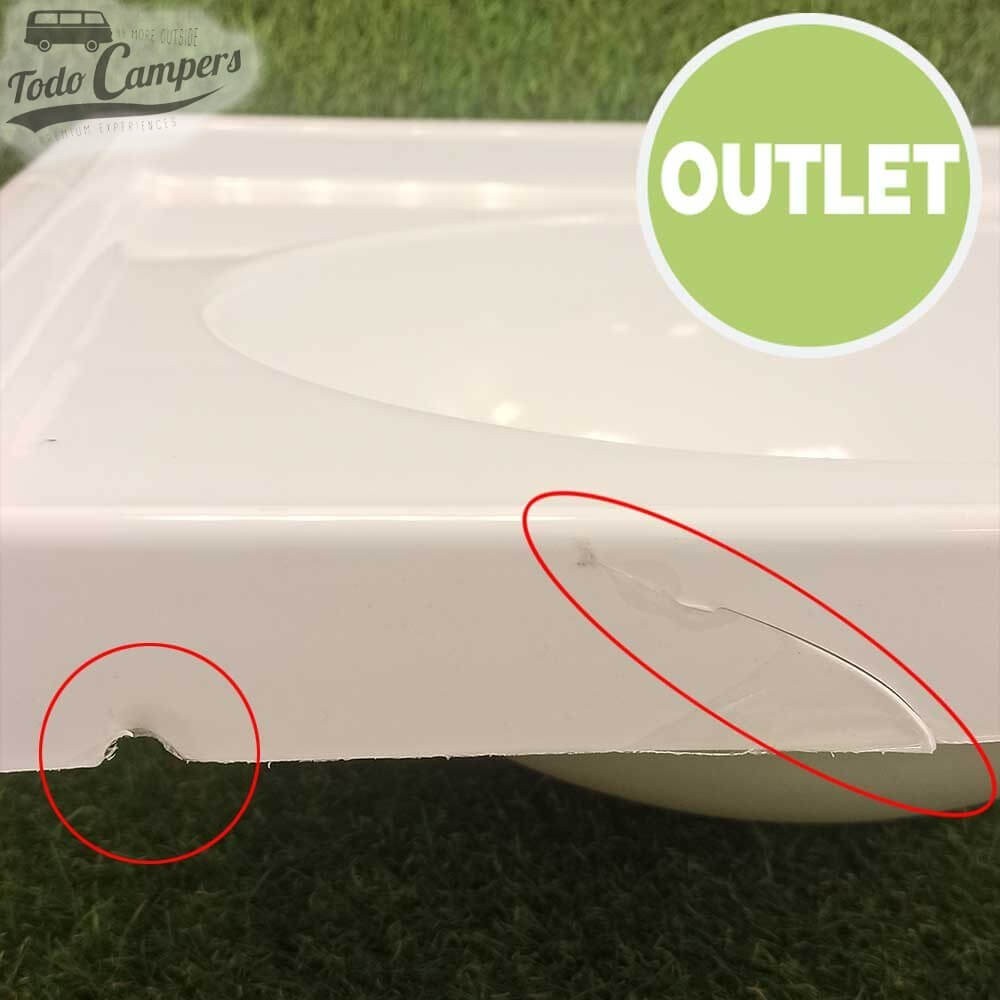 OUTLET: Lavabo de esquina blanco con tara