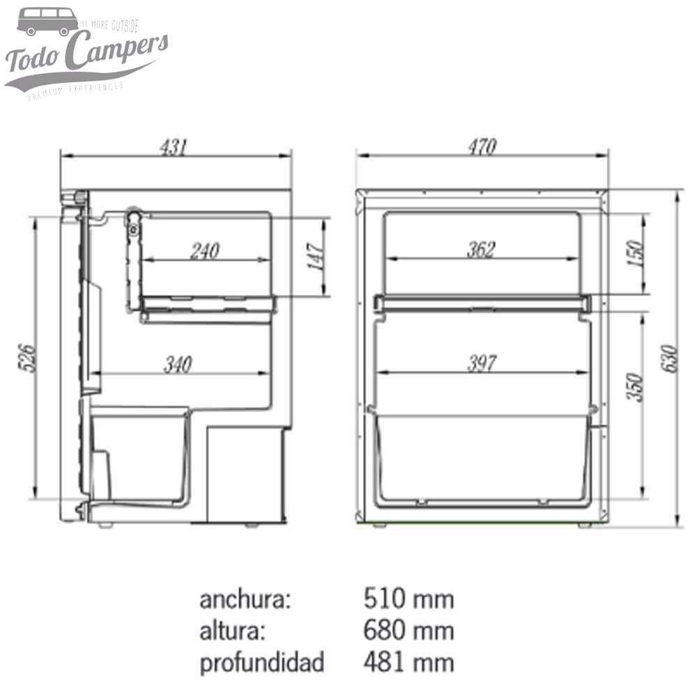 medidas del frigorífico Mc Camping MC-65L