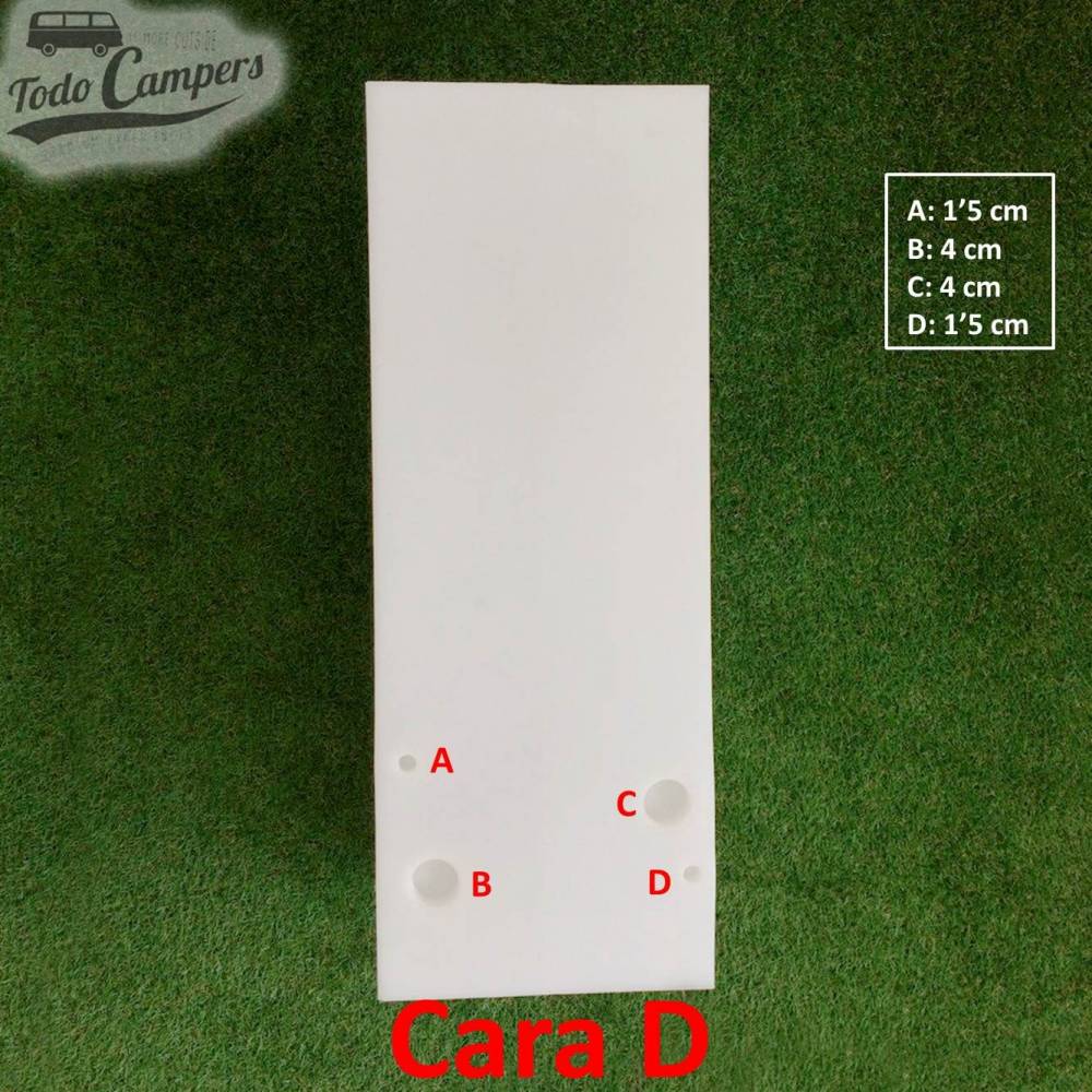 Face D Depósito de água de 68 L. Depósito de águas limpas ou cinzentas para a sua carrinha, autocaravana ou caravana