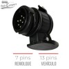 Para veículos com instalação elétrica de 13 pins que necessitem utilizar reboques de 7 pins.
