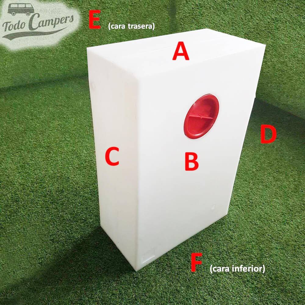 Caras Depósito de agua de 72 L. Depósito de aguas limpias y grises para tu furgoneta, autocaravana o caravana