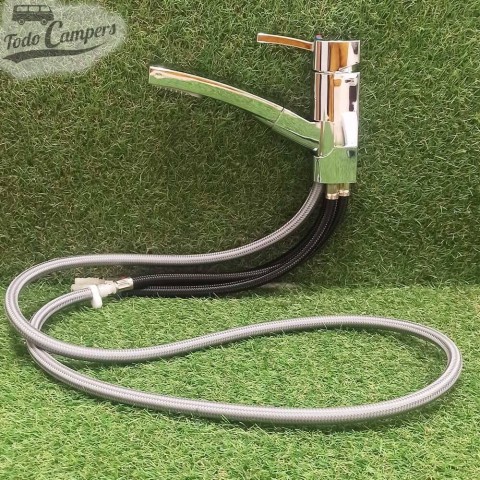 Grifo mezclador monomando giratorio con ducha Comet Capri Piccina - Cromo