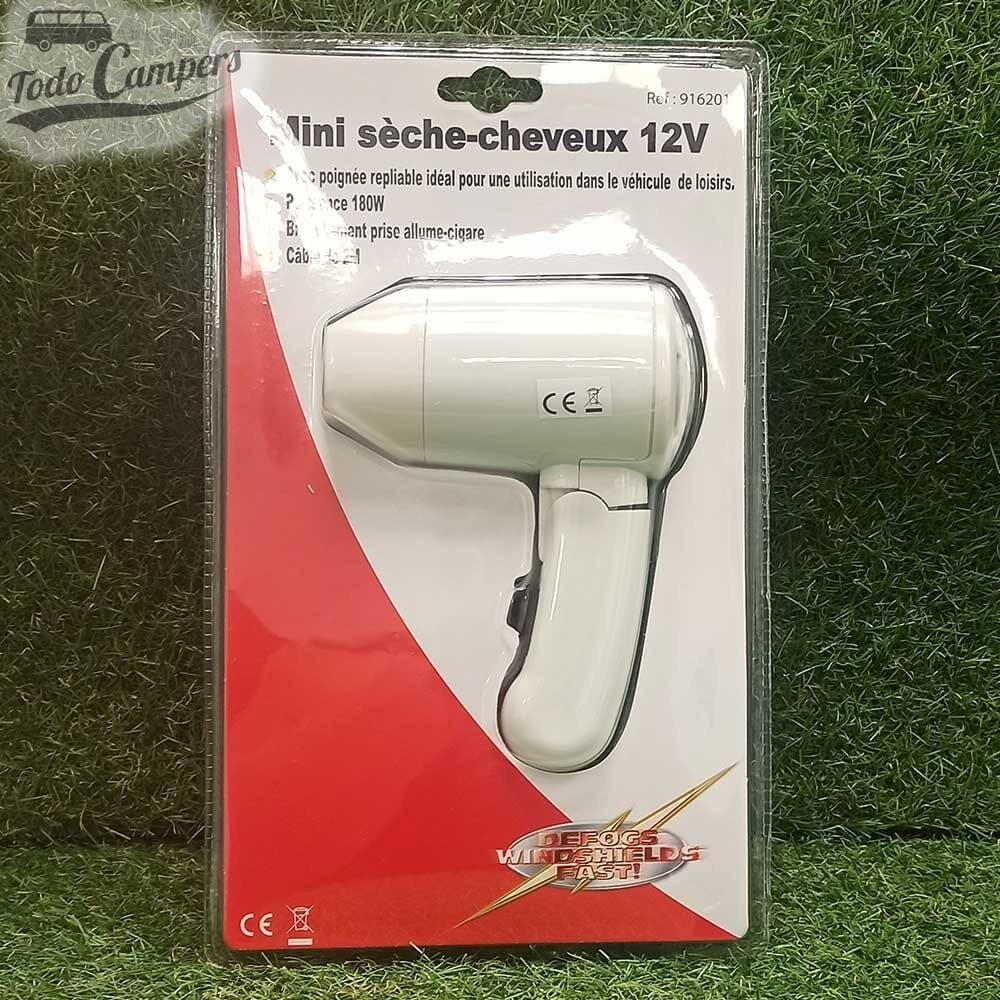 Secador de pelo plegable con toma de mechero a 12 V