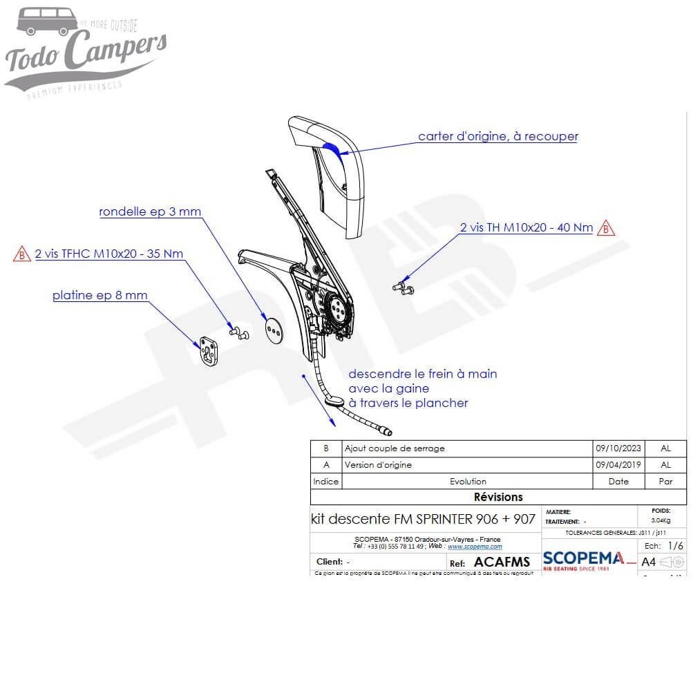 instrucciones de cómo colocar el suplemento del freno del mano