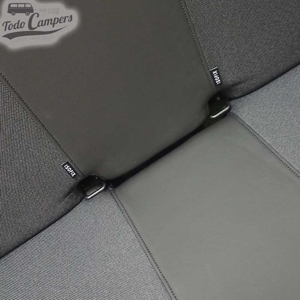 Asiento SAFE04T tapizado en tela y polipiel negra