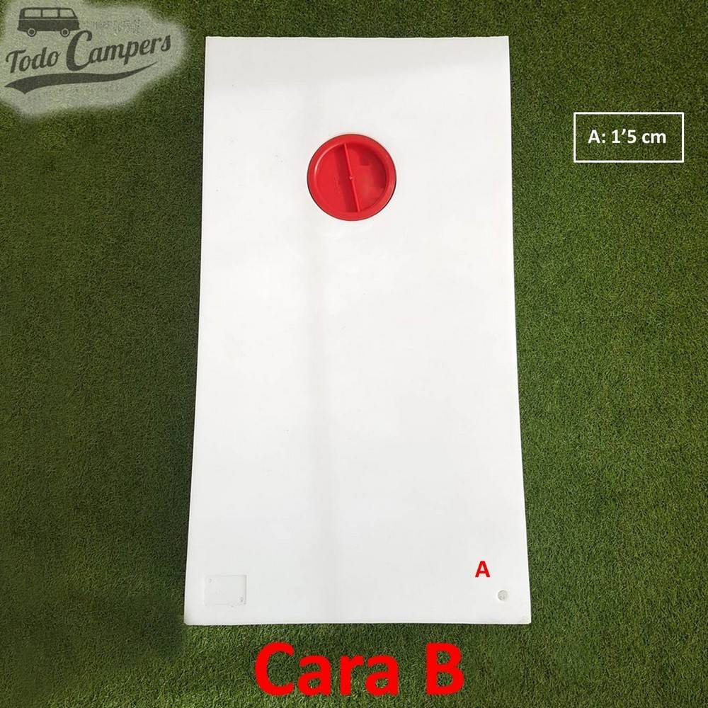 Cara B del depósito de agua de  110,2 L. Depósito de aguas limpias y grises para tu furgoneta, autocaravana o caravana