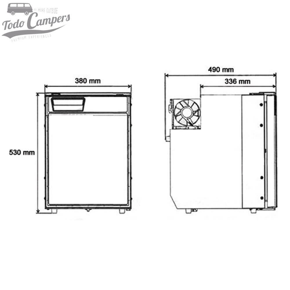 medidas do Frigorífico com congelador Sanjo SVR50L