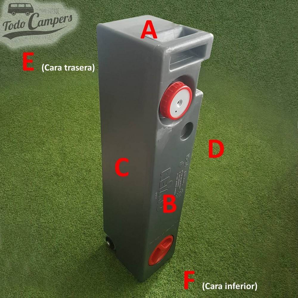 Faces Depósito de água Volkswagen T4, T5, T6 e universal 49L. Depósito de águas limpas e cinzentas