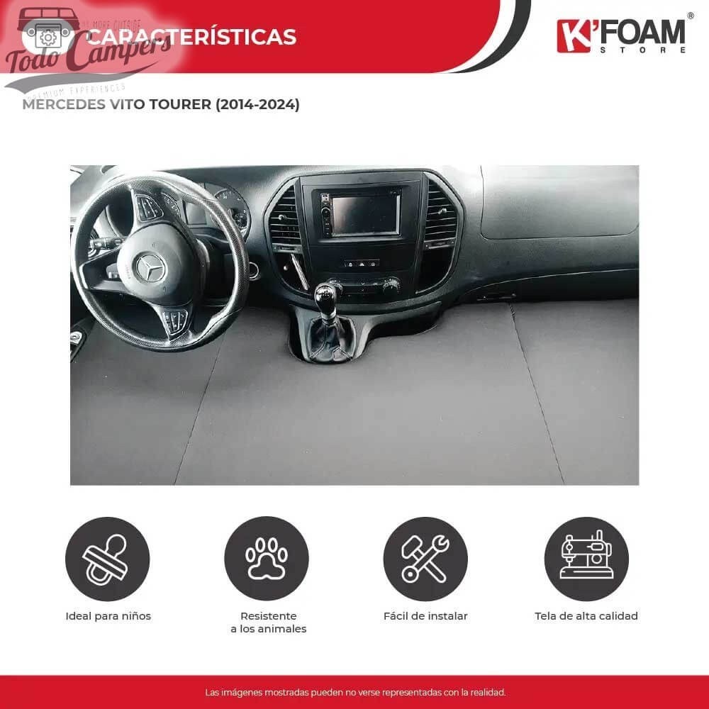 camperizar Vito Tourer con una cama delantera