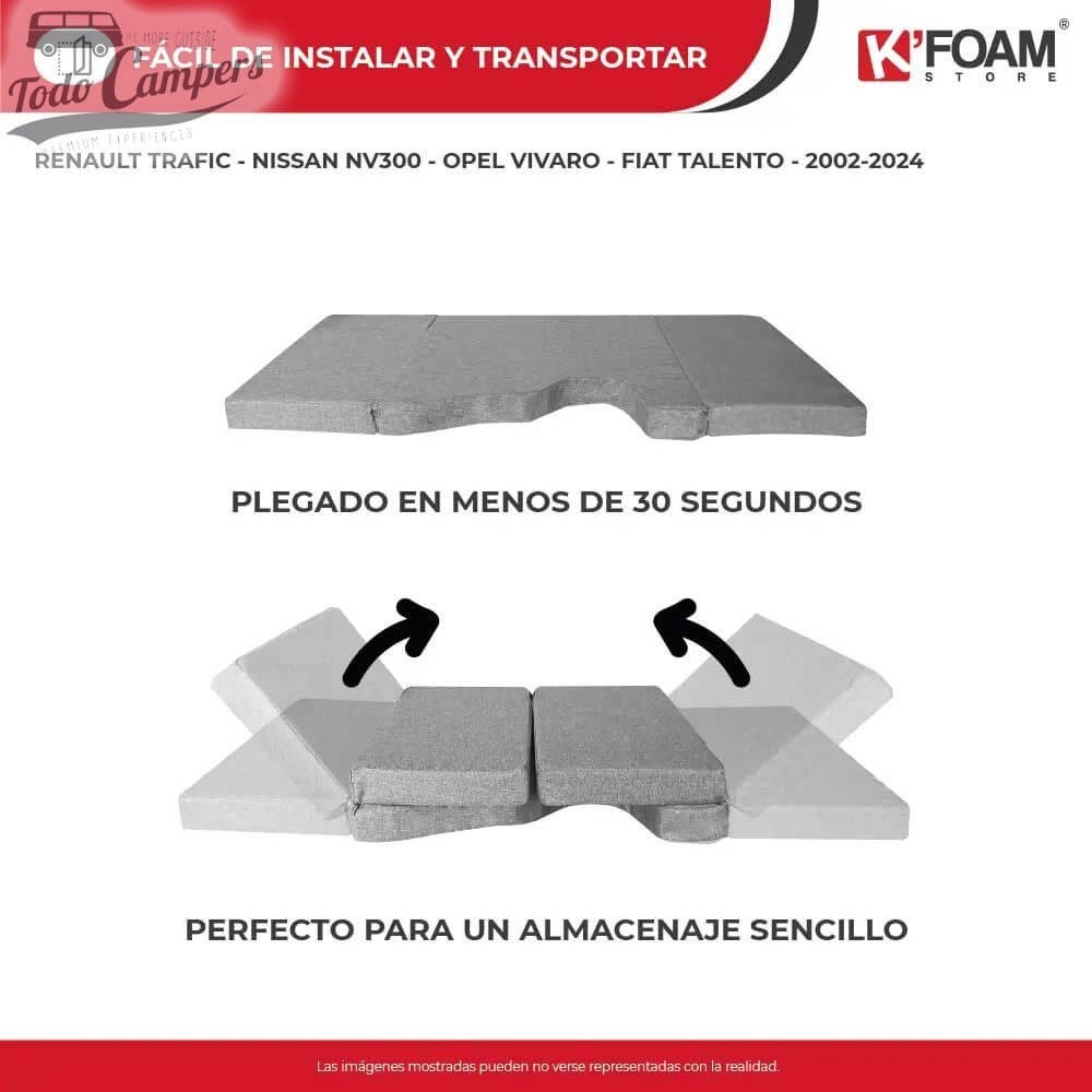 Cama plegable de cabina plegada y desplegada para la primera fila de asientos de X82