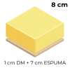 Base en madera DM de 1 cm + 7 cm de espuma de alta densidad