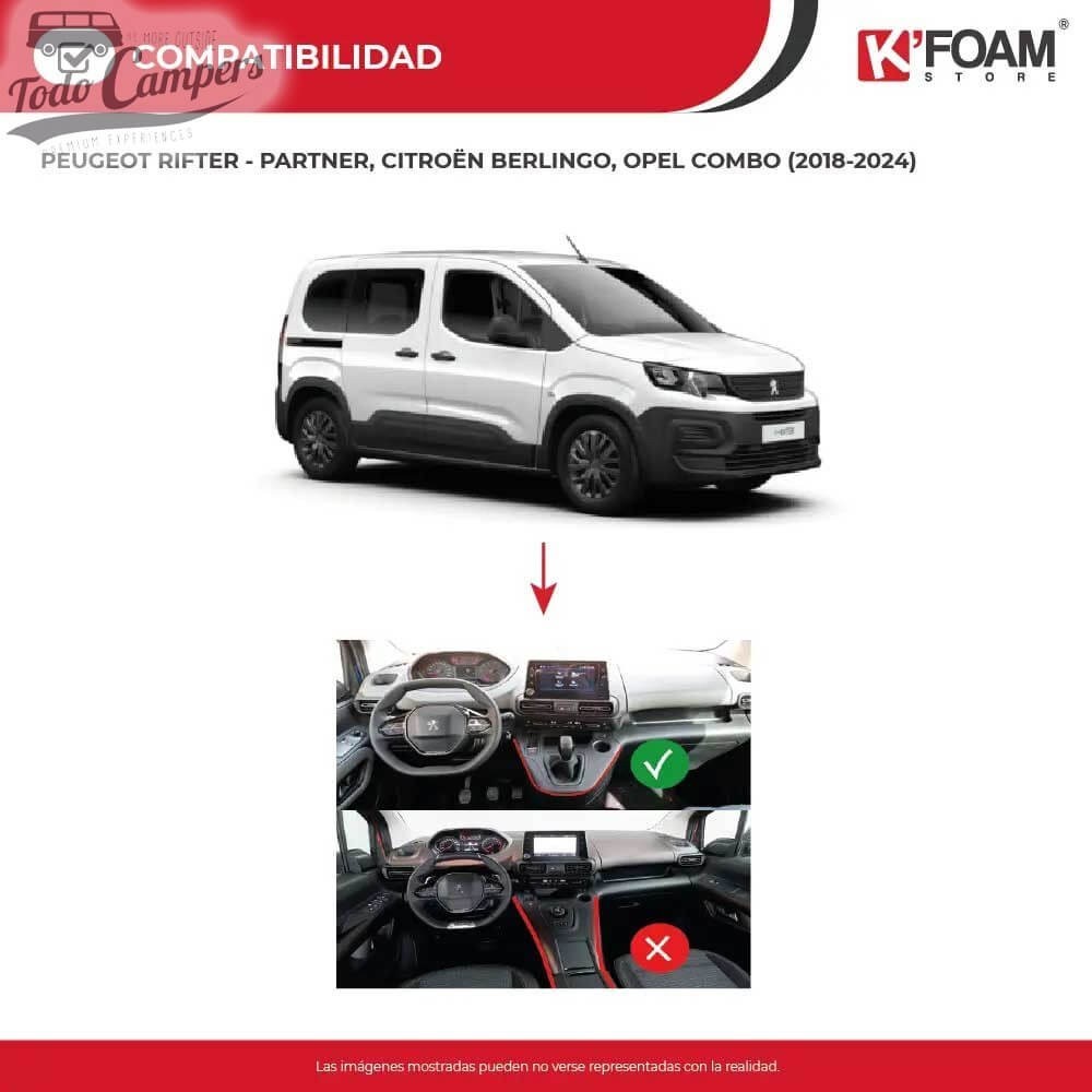 Cama válida para salpicadero de Berlingo con marchas