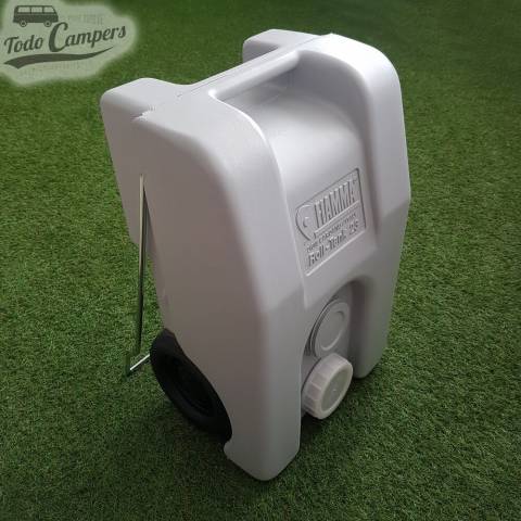 Depósito Portátil de aguas grises camper  23 lts. Depósito aguas grises/negras para tu furgoneta, autocaravana o caravana