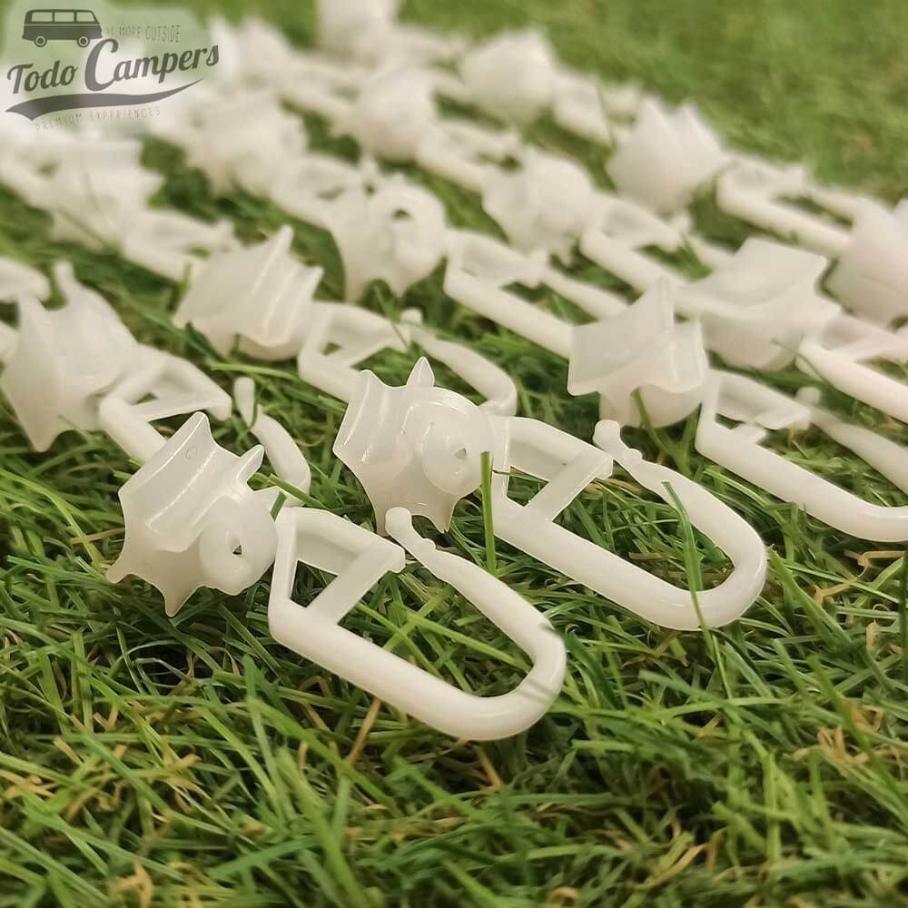 20 Ganchos de cortina para raíl guía de plástico para cortinas