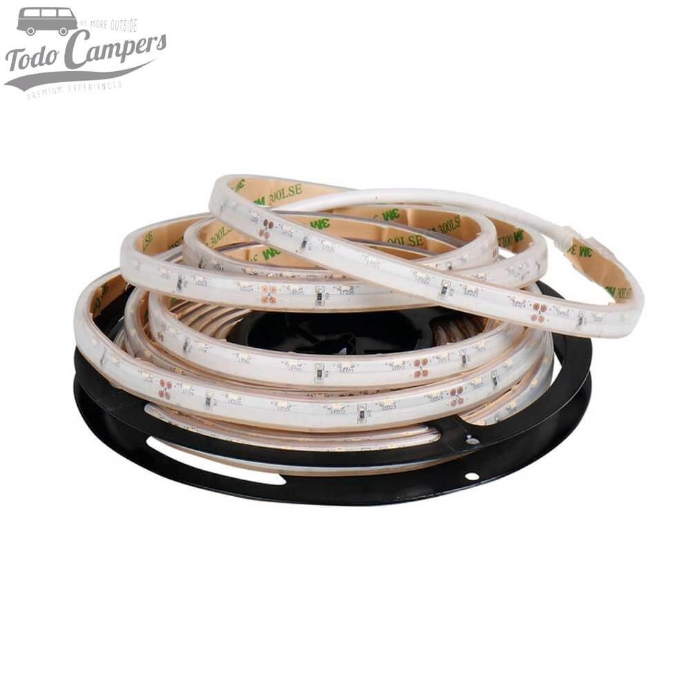 Tira LED de 12v color Blanco Cálido para interior y exterior (IP67) - 120 leds por metro - 5 metros
