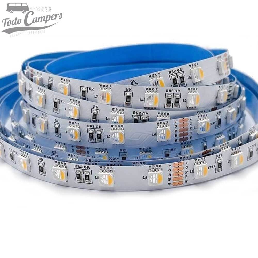 Tira LED de 12 V cor RGBW para interior (IP20) - 72 leds por metro - 5 metros