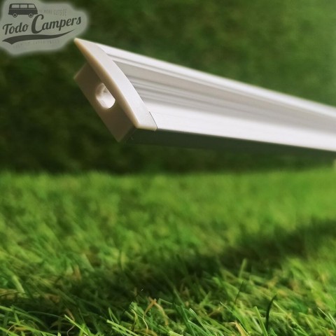 Perfil de aluminio encastrable plano para iluminación LED - 1,5 metros