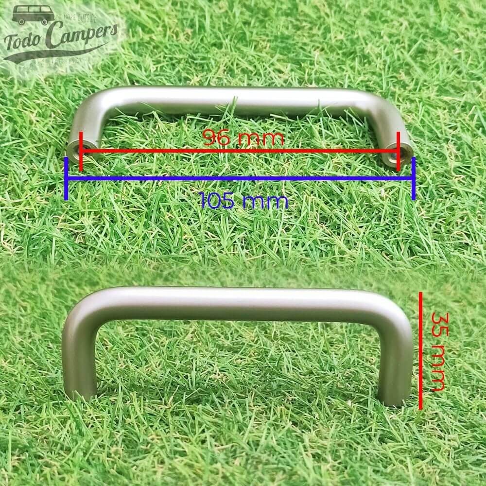 medidas del asa cromada de acero inox