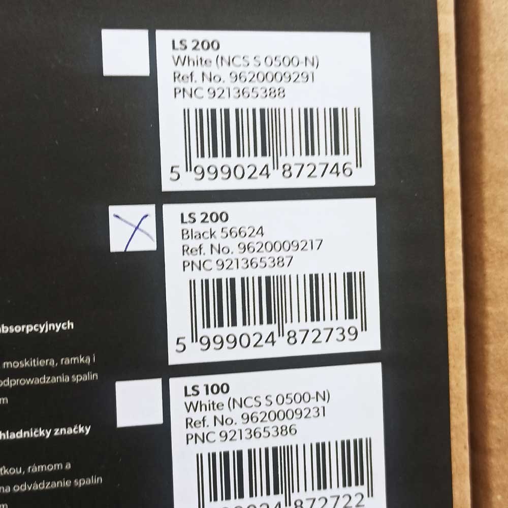código de barras de la rejilla de ventilación LS 200 Negra