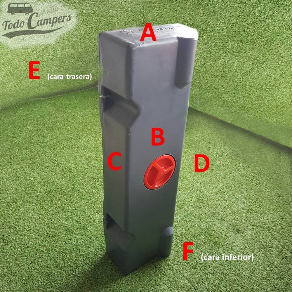 Faces Depósito de água exterior Volkswagen T3 - 45L. Depósito de águas limpas e cinzentas para a sua carrinha