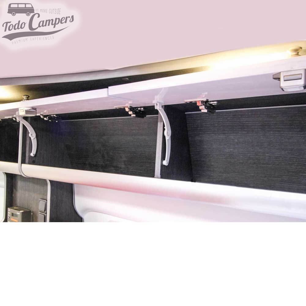 altillo con retenedor de altillo, bisagras y cierres push lock