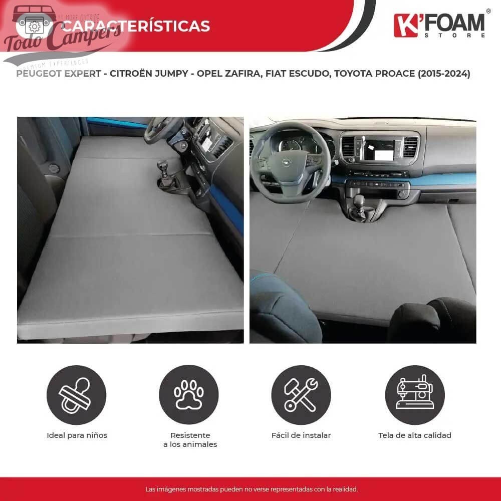 Cama plegable para Expert, Jumpy, ProAce II, Vivaro, Scudo y otros chasis K0