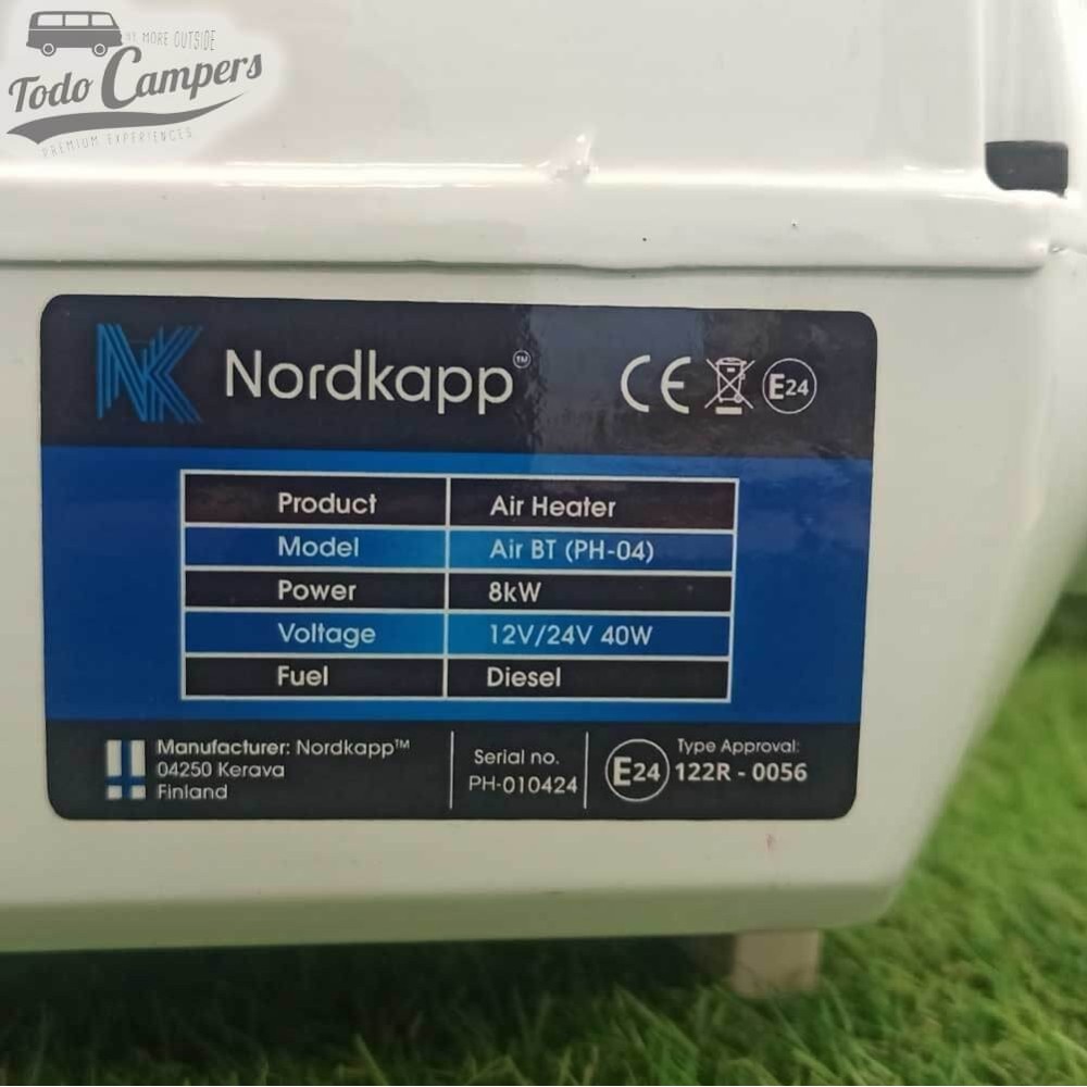 características técnicas do Aquecimento estacionário Nordkapp Air com Bluetooth de 8Kw