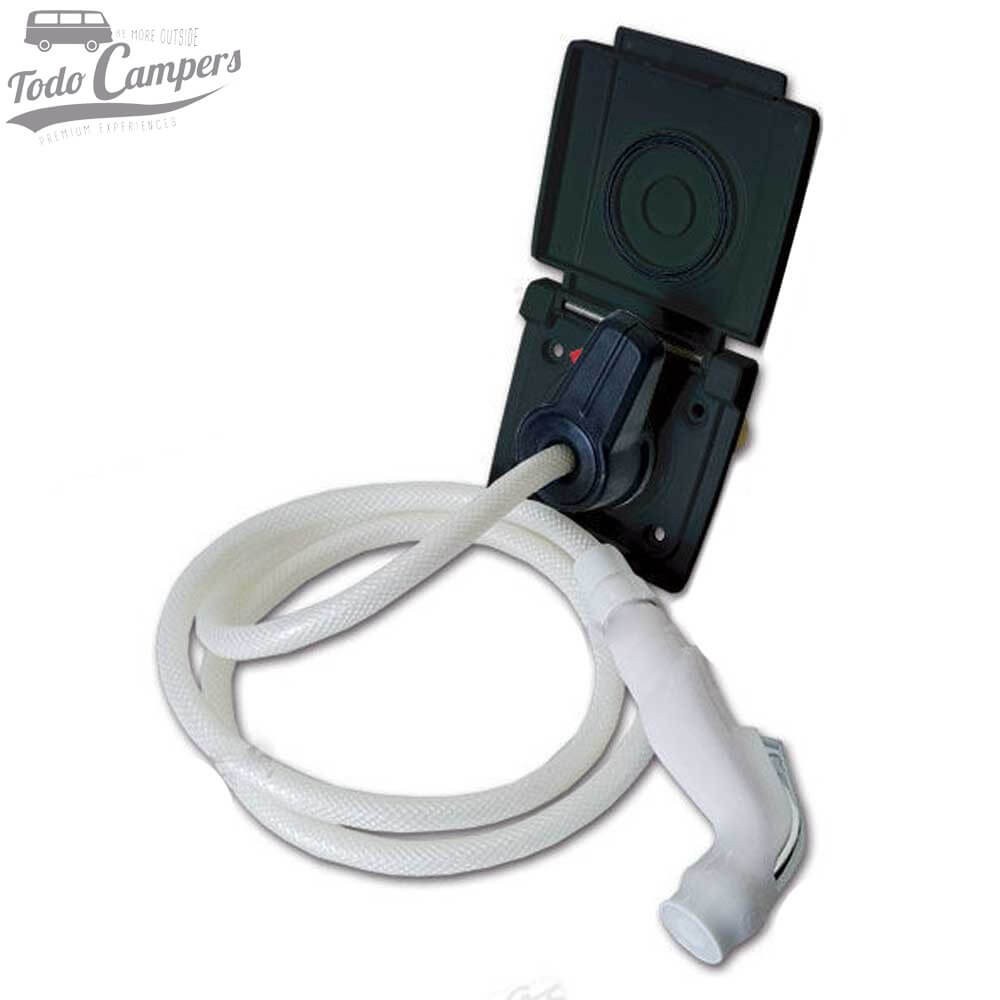 Tomada de ducha exterior cor preta