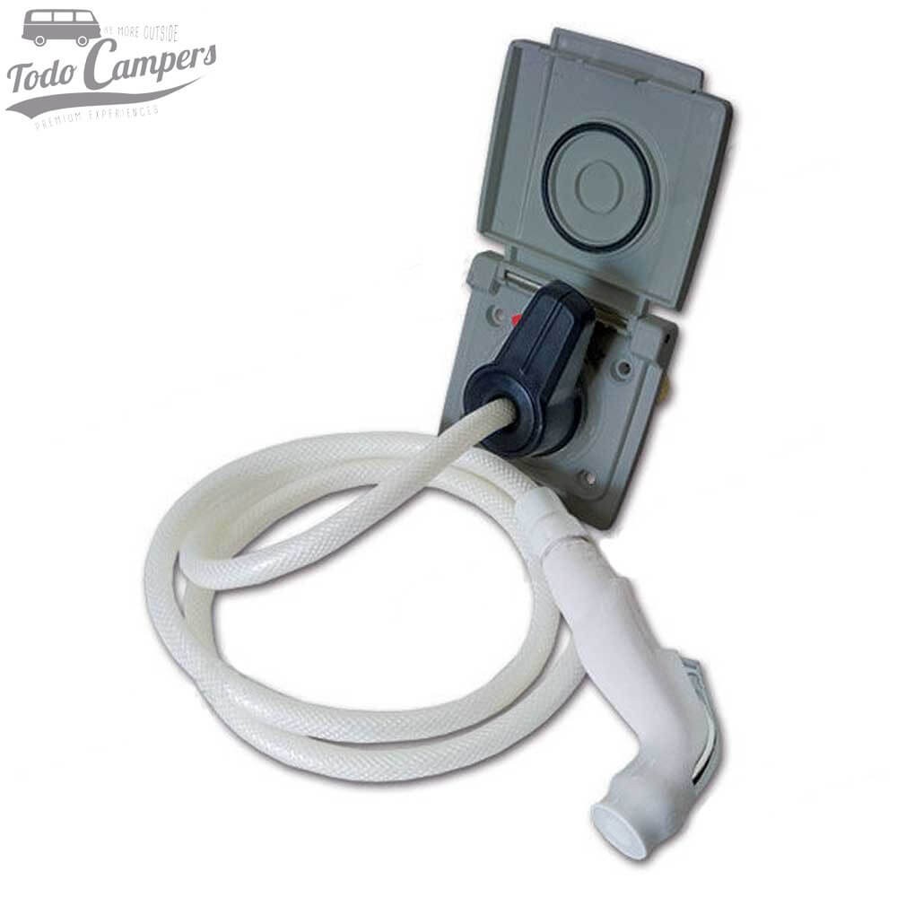 Toma de ducha exterior color gris