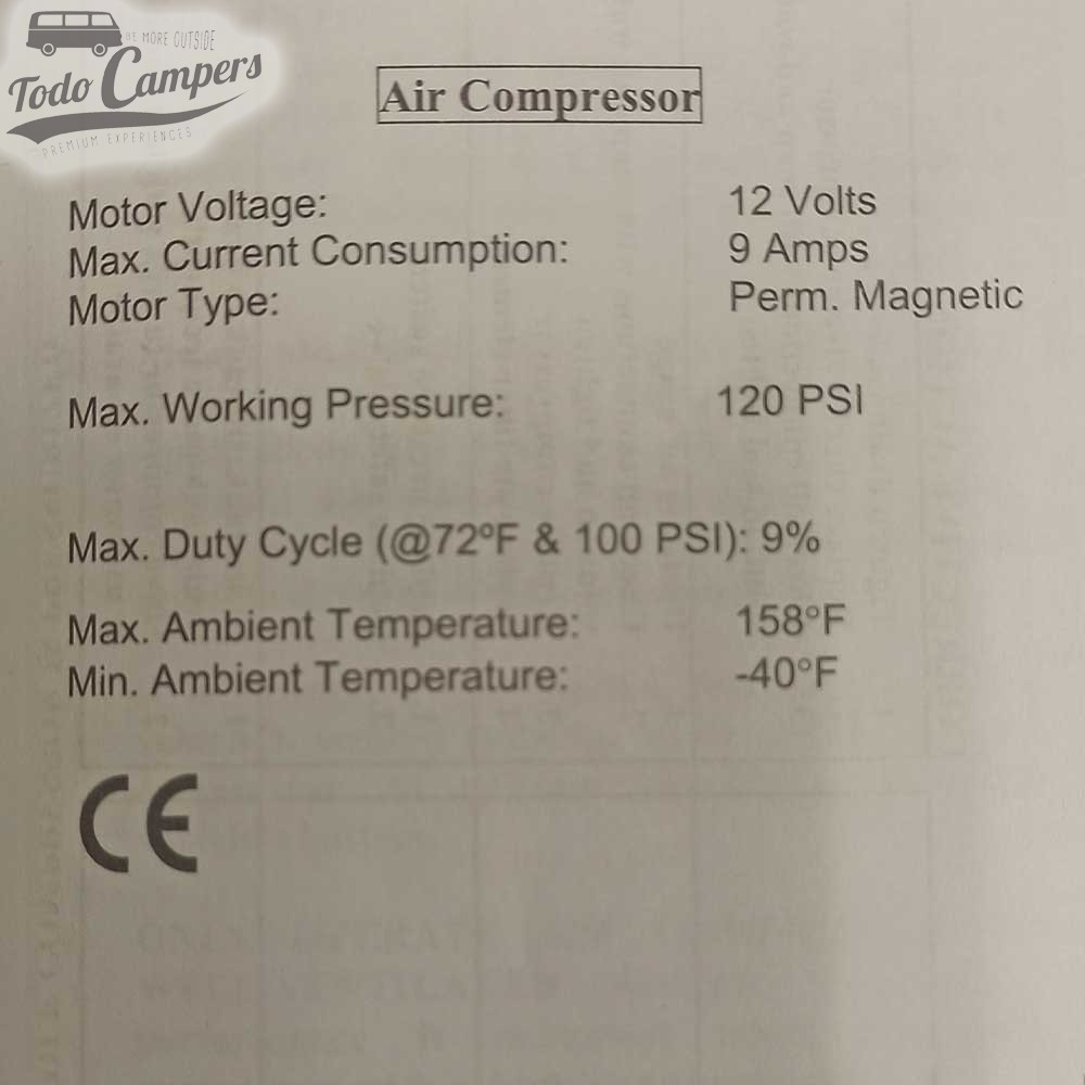 Especificaciones técnicas del compresor ARF0402
