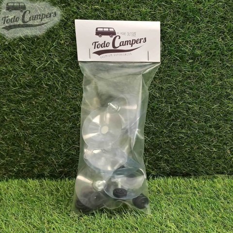 Pack de 10 ventosas transparentes con rosca de 50 mm