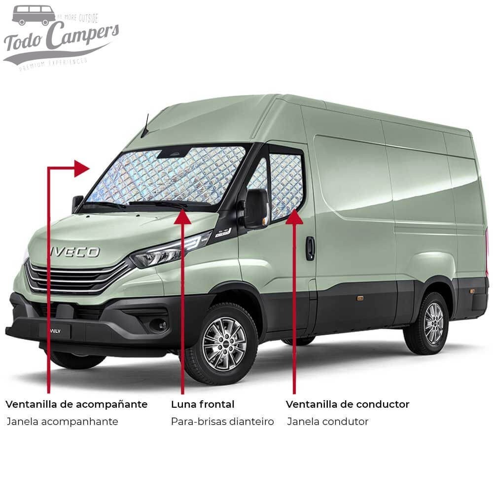3 aislantes: luna frontal + ventanillas de conductor y acompañante para Iveco Daily desde 2015