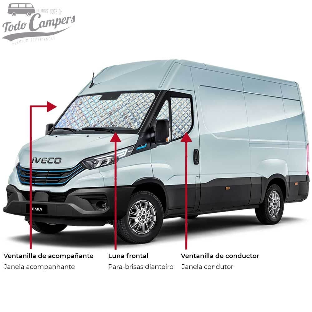 luna frontal + ventanillas de conductor y acompañante GREY EDITION para Iveco Daily desde 2015