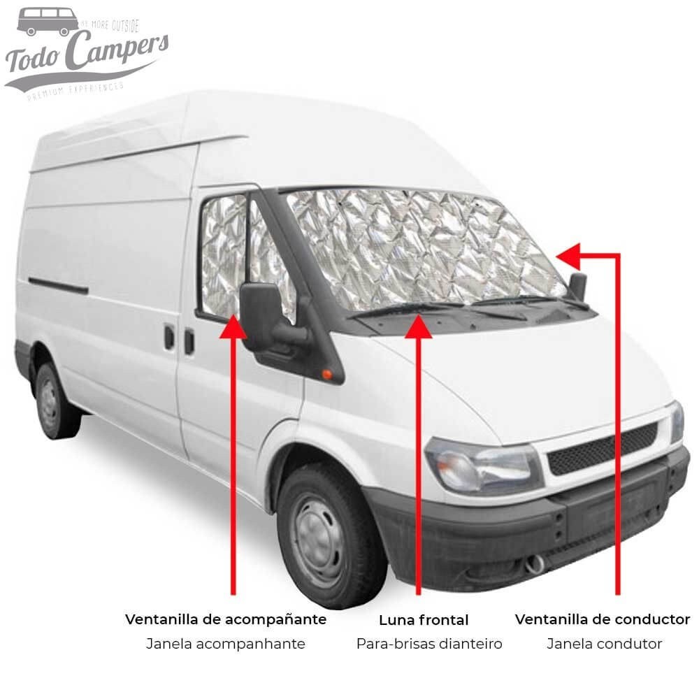 Cabina con 3 aislantes: luna frontal + ventanillas de conductor y acompañante