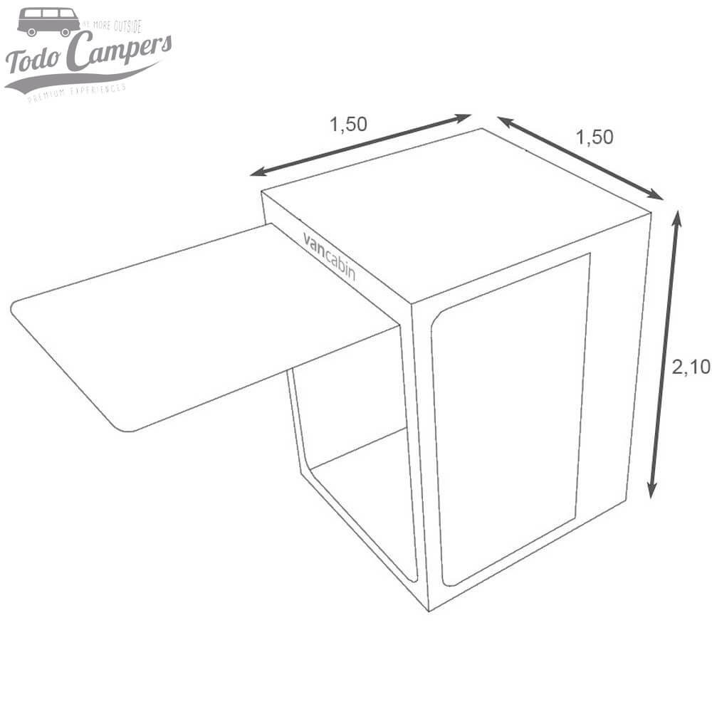 Medidas do avançado para Expert, Jumpy, ProAce II, Vivaro, Scudo e outros chassis K0 - Portão traseiro - Vancabin
