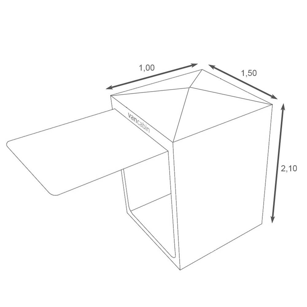 medidas del avancé para Volkswagen T5, T6 y T6.1 con Doble puerta trasera - Vancabin