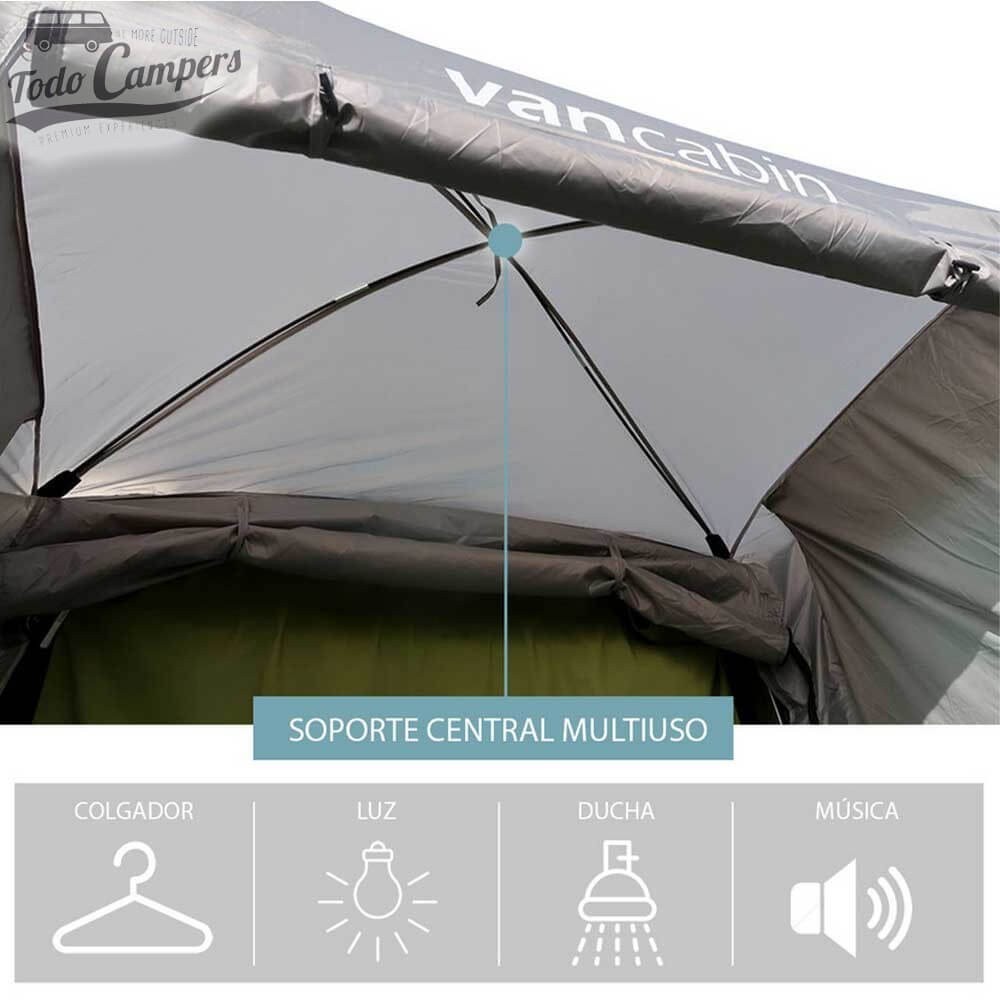 El techo de la cabina ha sido diseñada para incluir dos varillas que incrementan la altura del espacio interior.