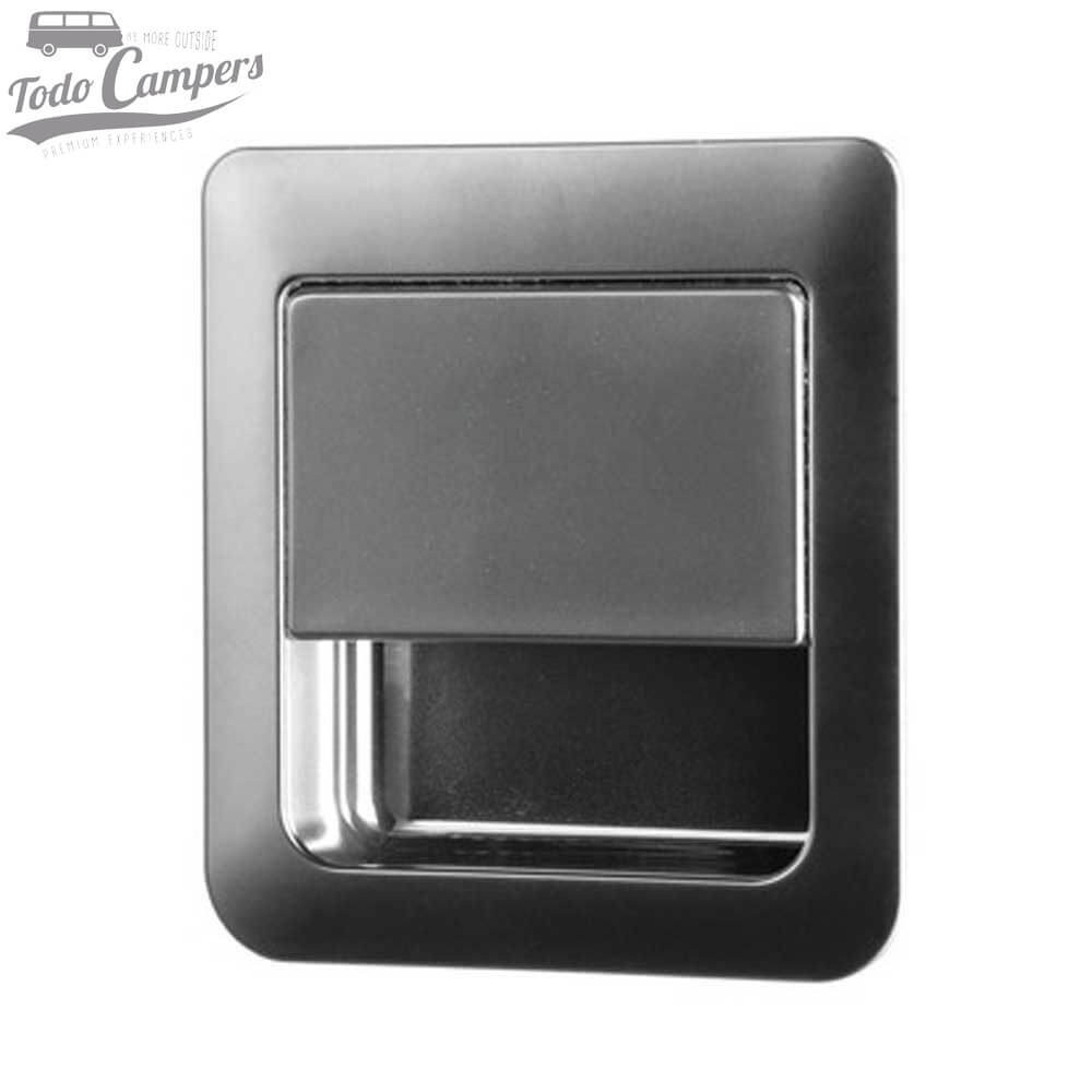 Fecho de plástico embutido para gavetas e portas de armários - Cromado mate